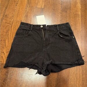 OAK + FORT Black Jean Shorts